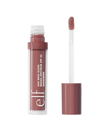 e.l.f. Sun Boss Gloss SPF 25 Pigmented Lip Gloss For A High-Shine Finish Moisturizing & Conditioning Formula Vegan & Cruelty-Free It's Your Mauve