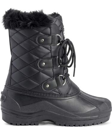 POLAR Women's Mid Calf Black Leather Waterproof Tactical Boots - Size 8 - Buy Online on SooperMarket.com