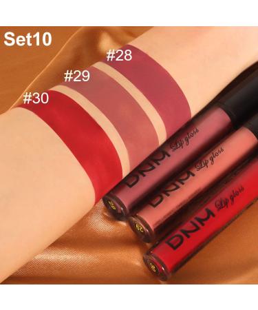 3Pcs Matte Ruby Red & Light Red Liquid Lipstick Set | Long Lasting & Waterproof Lip Gloss Gift | Matt Lipstick for Women - Set10 - Buy Online on SooperMarket.com