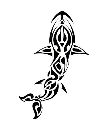 Dopetattoo 6 sheets Temporary Tattoos Polynesian Shark Tribal Shark Fake Tattoos Maori Hawaiian for Men Neck Arm Hands Leg