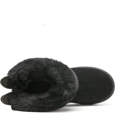 Yeeteepot Baby Girls Boys Winter Snow Boots - Warm Lined Plush Shoes | Anti-Slip Toddler Indoor Booties 3 UK Black - Buy Online on SooperMarket.com
