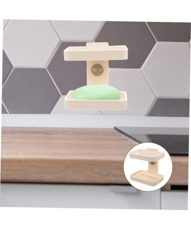 Anneome Soap Box House Draining Dish -mounted Soap Dishes Bathroom Decor Soap Holder for Shower Soap Stand Plastic Soap Dispenser Desk Topper Kitchen Double Layer White Drainer Rack Abs - Buy Online on SooperMarket.com