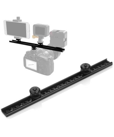 Cold Shoe Bracket Extension Bar, Tripod Bracket Mount Dual Camera Flash Mount Can Be Adjust Easily, Aluminum Hot Shoe Extension Bar with 1/4" & 3/8" Screw for Camera LED Video Light Flash Light