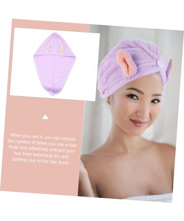 MAGICLULU 3pcs Bunny Ears Dry Hair Hat Coral Fleece Hair Mask Absorb Water Violet - Buy Online on SooperMarket.com