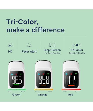 No-Touch Digital Forehead Thermometer for Adults and Kids - High Accuracy, Ultra Clear LED Screen, Fever Alarm - White - Buy Online on SooperMarket.com