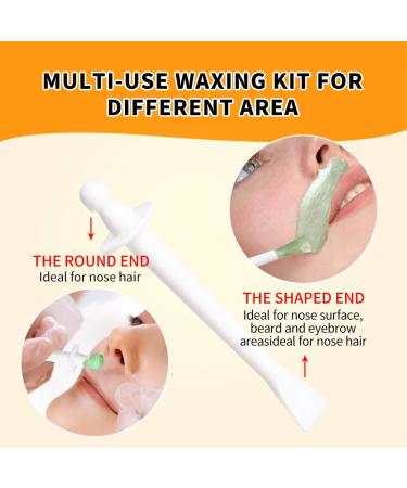 Nose Wax Kit for Men and Women - Nose Hair Removal Wax Set with 50g Wax, 20 Applicators, 10 Wax Pods, Measuring Cup, and Moustache Stencils - Buy Online on SooperMarket.com