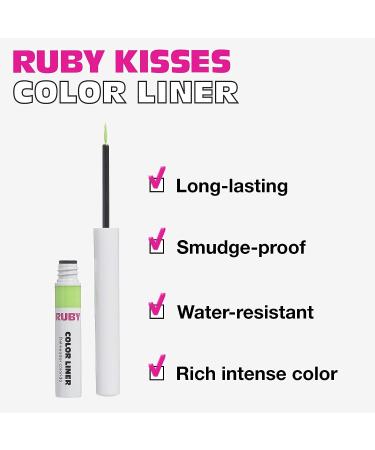 Ruby Kisses Neon Green Liquid Eyeliner - Water Resistant, Long Lasting - 3 ml - Buy Online on SooperMarket.com