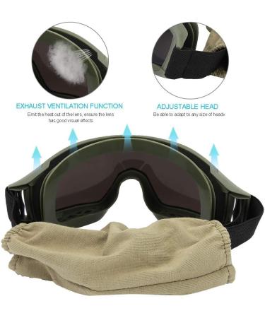 Soluptanisu Tactical Airsoft Glasses - Anti-Fog Military Eye Protection for Paintball & Ski (Green) - Buy Online on SooperMarket.com
