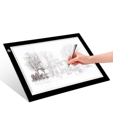 LitEnergy A4 LED Copy Board Light Tracing Box  Ultra-Thin Adjustable USB Power Artcraft LED Trace Light Pad for Tattoo Drawing  Diamond Painting  Streaming  Sketching  Animation  Stenciling 01 - A4 BLACK