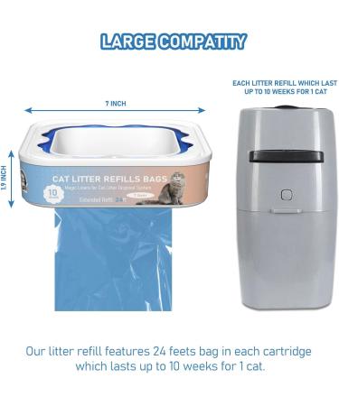 Fununcat Cat Litter Refill Bags Cartridge Compatible with Litter Cat Genie Standard Plus XL+ and XL Pail Refills Odor Control Cat Litter Bags Pet Waste Bags Box Accessories 8 Pack 1 count (Pack of 8) - Buy Online on SooperMarket.com