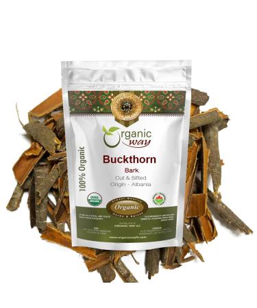 Organic Way Dried Buckthorn Bark (Frangula Alnus) Cut & Sifted - Organic & Kosher Certified | Raw, Vegan, Non GMO & Gluten Free | USDA Certified | Origin - Albania (1LBS / 16Oz)
