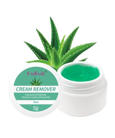 Lash Remover for Professional Eyelash Extensions Dissolves Powerful Cream Lash Remover Low Irritation Lash Extension Remover Eyelash Glue Remover for Salon 5g (Aloe)