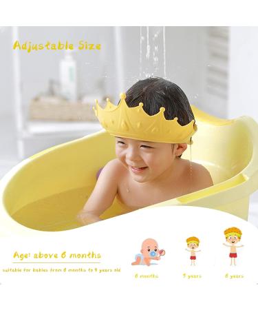 Kids Shower Cap - Adjustable Crown Shampoo Shield for Baby Bathing - Yellow - Buy Online on SooperMarket.com