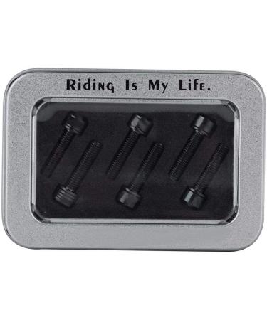 6Pcs M5x20mm Titanium Alloy Bike Cycling Bolts with Gasket - Black - Buy Online on SooperMarket.com