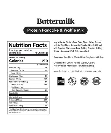 ProDough Shop Buttermilk Pancake and Waffle Mix - Gluten Free  Low Carb  High Protein Pancake Mix - Healthy Pancakes and Waffles for Breakfast or Snack - Buy Online on SooperMarket.com