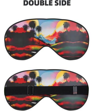SSIMOO Landscape Painting Soft Sleep Eye Mask | Breathable Eye Patch for Women | Perfect Travel Relaxation Accessory - Black - Buy Online on SooperMarket.com