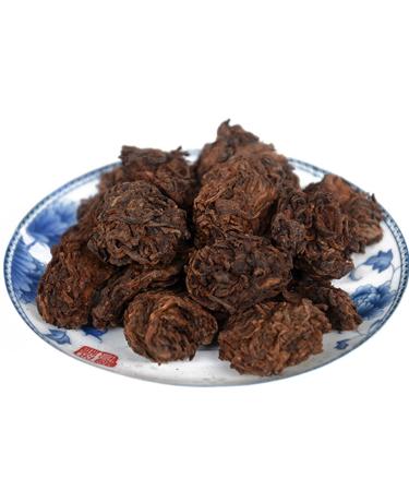 Oriarm Yunnan Ripe Pu Erh Tea Lao Cha Tou - Ripened Aged Puerh Old Tea Nuggets - Chinese Shu Puer Tea 100g Ziplock Resealable Bag Puerh Old Tea Nuggets 100g