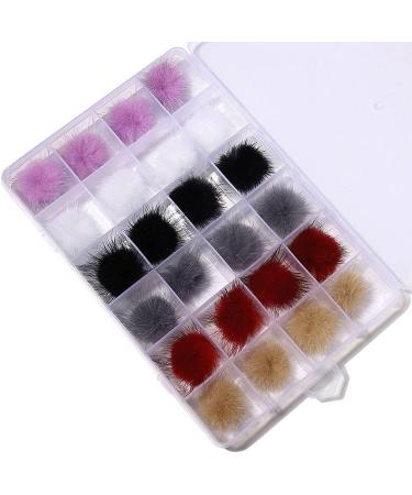 Nail Pom Ball 3D Detachable Nail Poms Charm Faux With Removable Base For Nail Art Design Nail Tip Decor Acrylic Nail Art Accessories Kit - Buy Online on SooperMarket.com