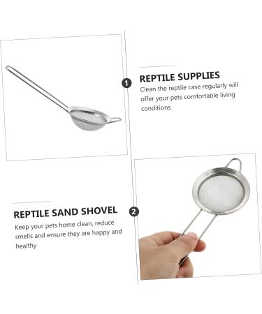 GANAZONO 6 Pcs Reptile Sand Shovel Reptichip Strainers Fine Mesh Pet Poo Shovel Silver Stainless Steel 20X7X3CMx3pcs Silverx3pcs - Buy Online on SooperMarket.com