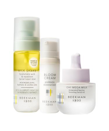 Beekman 1802 Thirsty Skin Routine Set - 3-Piece - Hydrates & Repairs - Good for Sensitive Skin - No Irritation - Clinically Kind - Fragrance Free
