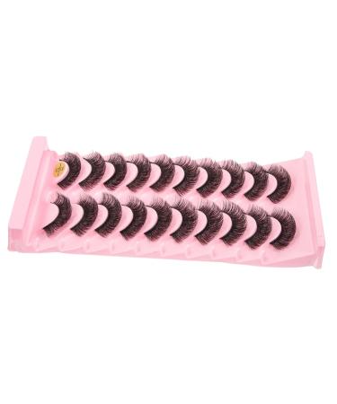 PLAFOPE Natural Women Lashes 10 Pairs Fake Eyelashes Curly Fiber 7d Russia Natural Strip Lashes