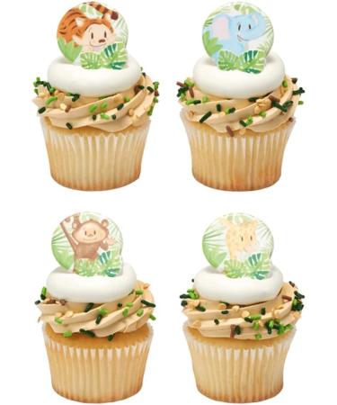 Baby Zoo Animals Cupcake Rings Cake Decorations - 24 ct - Buy Online on SooperMarket.com