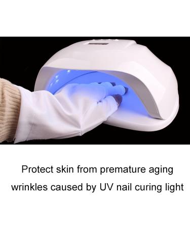TITA-DONG Professional Manicure Gloves Stretchy Fingerless Fiber Cotton Nail Lamp Gloves for Home Salon Non Slip UV Protection Driving Gloves Summer Outdoor Gloves for Women and Girls(White) - Buy Online on SooperMarket.com