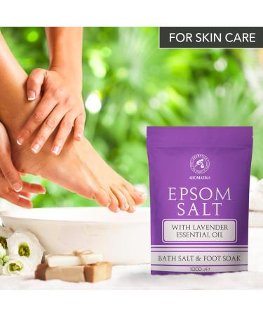 Epsom Bath Salt with Lavender Essential Oil - 35Oz | Pure Magnesium Sulphate for Soothing Relaxation & Fatigue Relief | International Shipping Available - Buy Online on SooperMarket.com