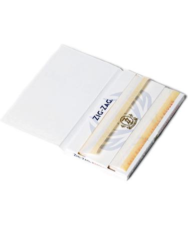 Zig-Zag - Slow Burning Rolling Papers Carton of 25 packs 100 Leafs per Pack Size Single Wide (Regular) (2 Sizes) Available Kut Corners Easy Rolling 100% Natural Gum Arabic No Bleach Authentic (White) - Buy Online on SooperMarket.com