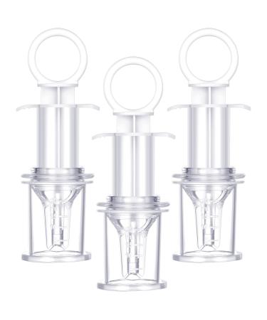 3 Pieces Baby Oral Feeding Syringe Baby Feeder Dispenser Syringe Dropper Feeder Infant Feeding Utensils with Nipple Pacifier for Feeding Medicine Water Juice Suitable for Infants Newborns (White)