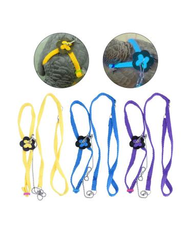 Bird Harness and Leash Adjustable Parrot Harness Anti-Bite Flying Training Rope Pet Outdoor Traction for Budgies Parakeets Parrots Cockatoo Cockatiel (Blue)