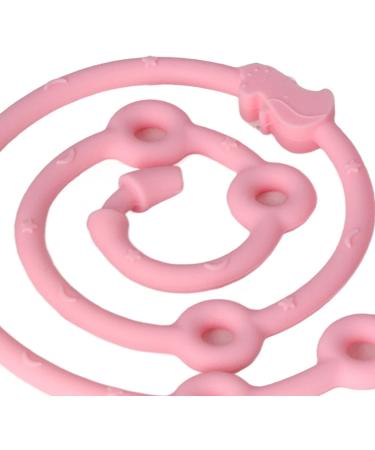Topincn Pink Silicone Pacifier Clips Adjustable Baby Bottle Straps & Toy Seat Belts - Stretchy Bite Ring Dishwear for Strollers - Buy Online on SooperMarket.com