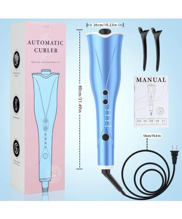 Auto Hair Curler with Large Rotating Barrel, 4 Temps, 3 Timer Settings - Blue - Buy Online on SooperMarket.com