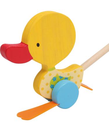 small foot push toy waddling duck made of wood baby walker for the first attempts at walking from 18 months 3357
