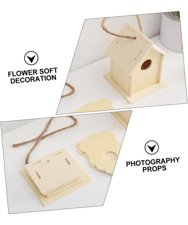 Unomor 2-Station DIY Wooden Bird Nest & House for Little Birds - Unfinished Birdhouses for Crafting - Buy Online on SooperMarket.com