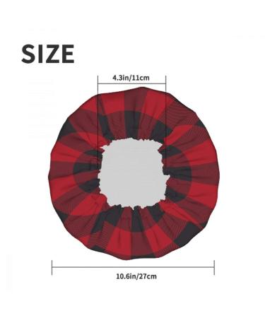 Moslion Classic Plaid Shower Cap - Red Black Gingham Buffalo Check Tartan Stripe | Large Reusable Double Layer Bath Cap for Stylish Hair Protection - Buy Online on SooperMarket.com