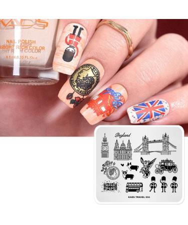 Alexnailart Nail Art Stamping Plate Travel The UK Guard Image Plate Nail Art Tools (TR004)