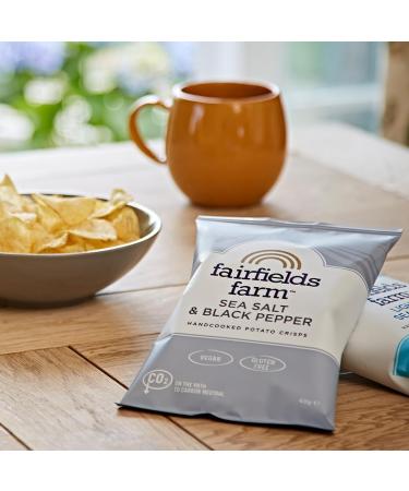Fairfields Farm Crisps Sea Salt & Black Pepper Cooked Potato Crisps 150g | Pack of 5 - Buy Online on SooperMarket.com