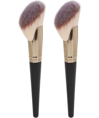 Contour Brush Pack of 2 Facial Shadow Brushes Soft Fiber Show Brush Makeup Powder Brush with Wooden Handle for Salon Travel - Buy Online on SooperMarket.com