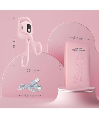 ATTEASAY Heated Eyelash Curler | 3 Heat Modes, LCD Display, USB Rechargeable - Pink - Buy Online on SooperMarket.com