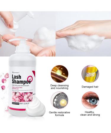 Lunamoon Eyelash Shampoo 1L | Gentle Foam Cleanser for Eyelash Extensions | Makeup Remover & Eyelid Care | Rose Scented Eyelash Foam - Buy Online on SooperMarket.com