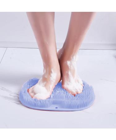 Silicone Shower Brush with Suction Cup for Body Exfoliation & Cleansing - Blue - Buy Online on SooperMarket.com