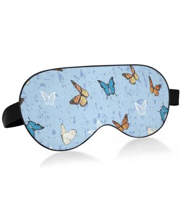 Haskirky Light Blocking Eye Mask Breathable and Adjustable Adult Men and Women Travel on Business Trips Yoga Meditation Light Smooth Comfortable Eye Mask Office Deep Sleep Goodies Butterfly on Past