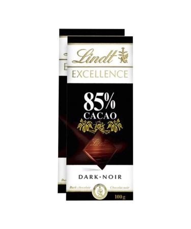 Dark Chocolate Bar (85% cocoa) - 2 X 100 g (Lindt Switzerland)