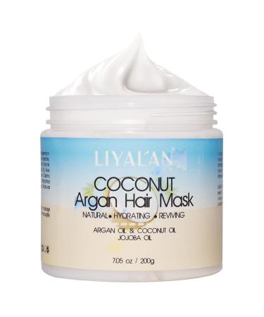 LIYALAN Coconut Argan Oil Hair Mask for Dry Damaged Hair and Growth Keratin Avocado Professional Hair Care Moisturizing Collagen