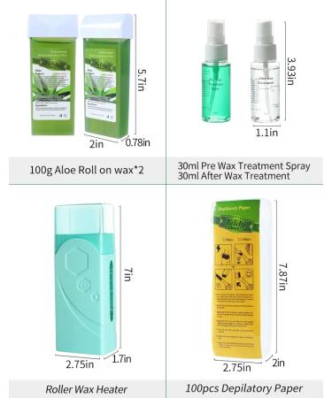 Sensitive Skin Roller Waxing Kit with Aloe for Hair Removal | At-Home Waxing Kit for Arms, Legs, and Body | Men and Women - Buy Online on SooperMarket.com