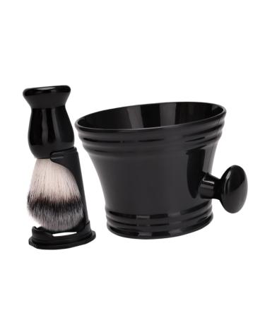 Magidal cleaning bowl razor brush set gift hairdressing salon tool nylon bristles care sets shaving soap mug for on the go hairdressing salon black