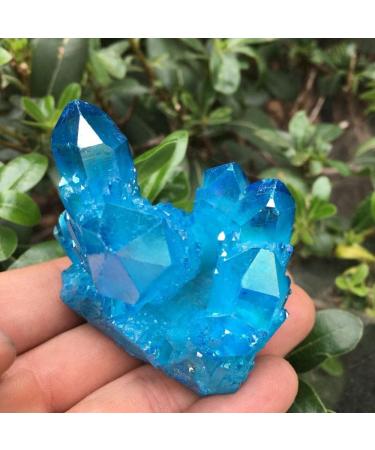 Natural Crystal Rough Sky Blue Flame Water Ring Quartz Crystal Rainbow Bismuth Silicon Cluster - Buy Online on SooperMarket.com