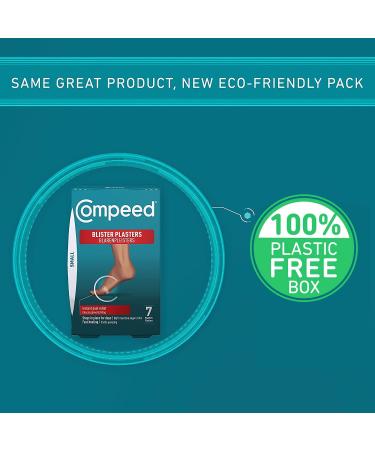 Compeed Small Blister Plasters - 7 Hydrocolloid Foot Treatment Pads - Heal Fast - Plastic-Free Eco Pack - 7 Count - Buy Online on SooperMarket.com