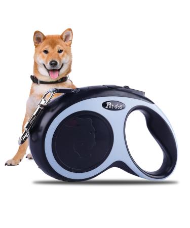 New Classic retractable leash for dogs up to 15kg - Ultra strong belt - 360 guiding and braking system - L - 5 m - Black